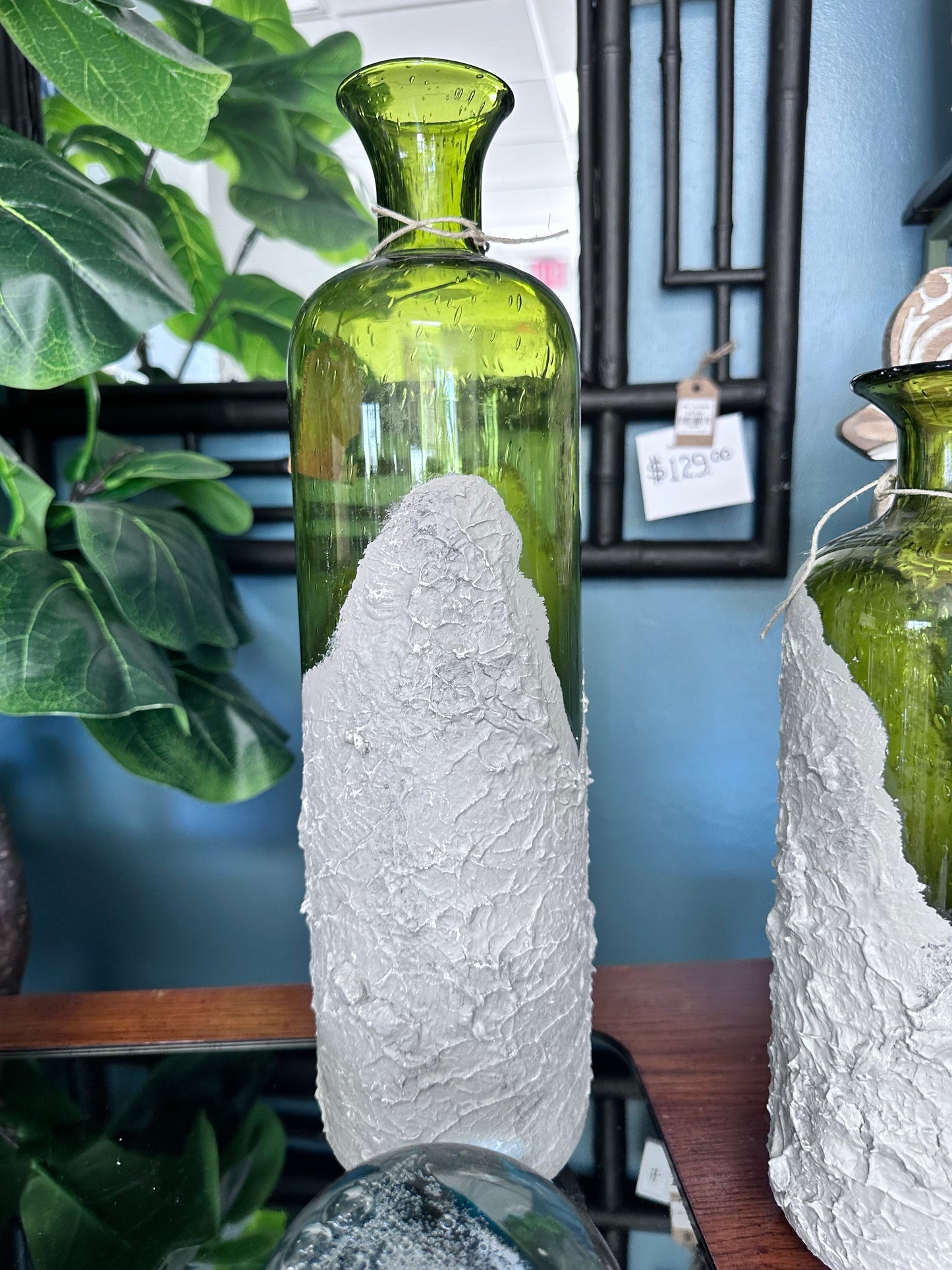 Textured Green Vases